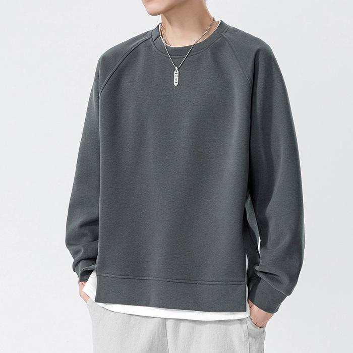 2025 Herbst/Winter Trendiger Schwerer Herren-Kapuzenpullover im Fake-Zweiteiler-Look - Lässig Locker Rundhals Langarm