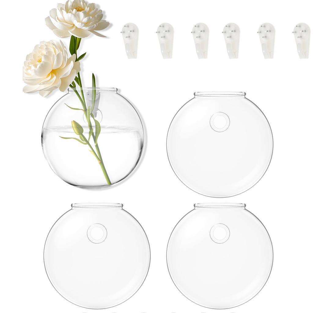 4 Stuks Hangende Vaas Wanddecoratie Plantenpot voor Succulenten Cactus Kunstplanten Metalen Wandkunst Geometrisch Kamerornament Bloemenvaas