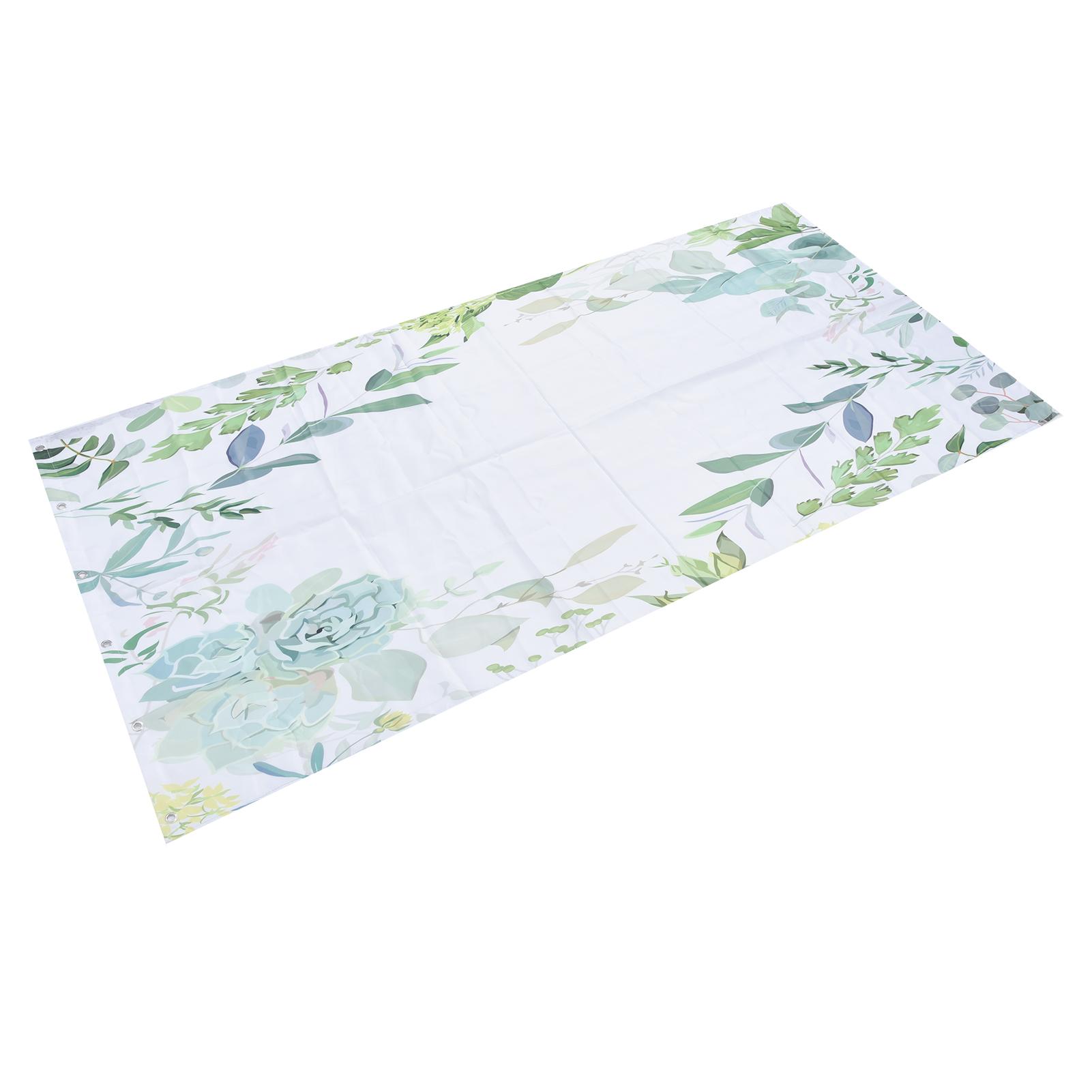 Shower Curtain Simple Style Plant Leaves Pattern Bathroom Shower Partition Curtain with Hooks Curtain for Home Hotel