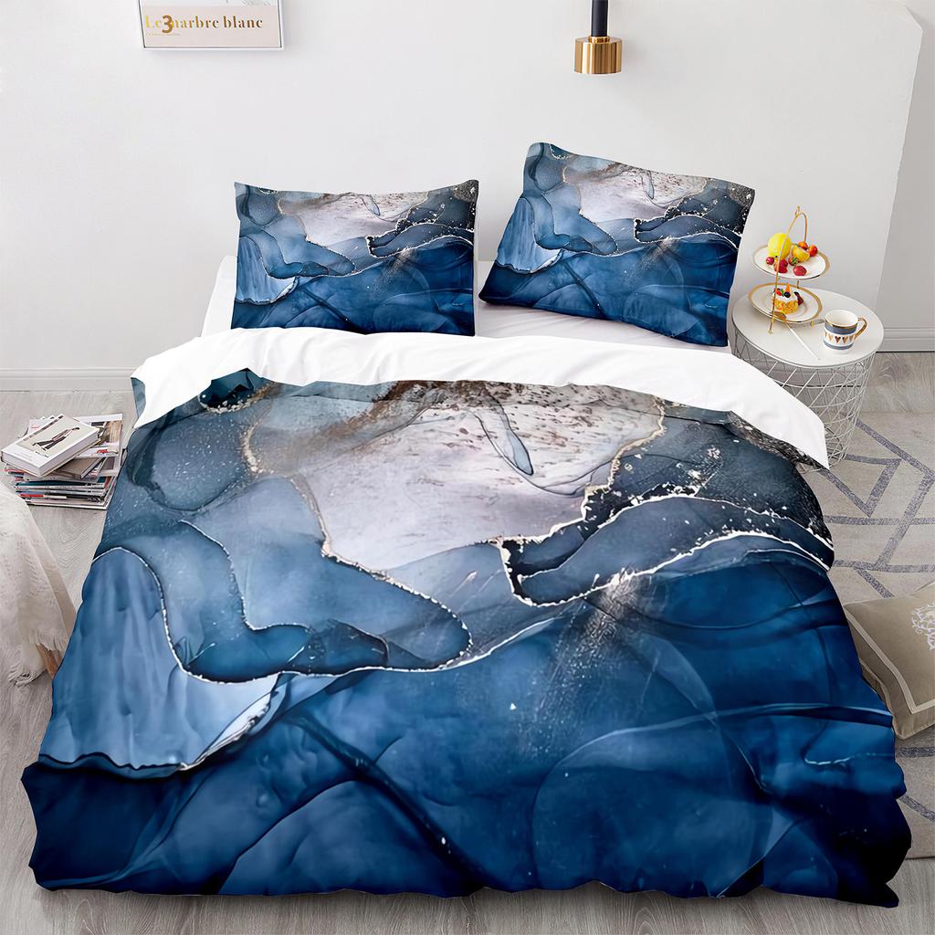 Bed Three-Piece Set 3D Three-Piece Set Size Marble Quilt Cover Printing