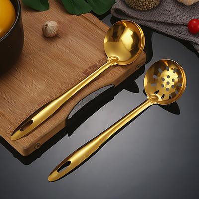 Stainless Steel Colander Metal Spoon Noodle Spoon Colander Practical Pasta Tool Soup Scoop Kitchen Accessories