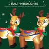 7.9ft Christmas Inflatable Santa on Sleigh with Two Reindeer, Outdoor Christmas Blow Up Decoration with Built-in LED Lights for Garden