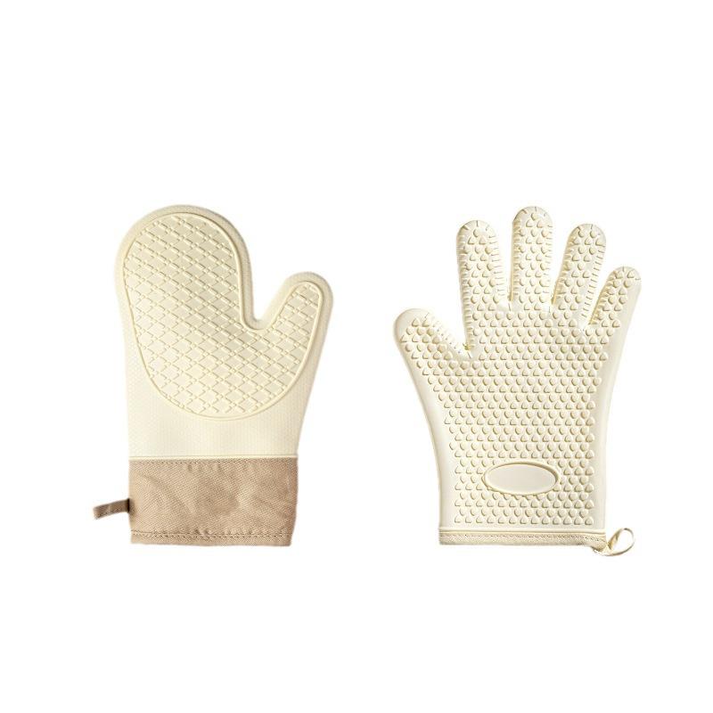 Heat-Resistant Non-Slip Silicone Baking Gloves: Anti-Scald, Waterproof, Thickened for Microwave Oven Use