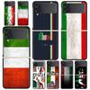 Phone Case for Samsung Galaxy Z Flip 3 4 5 6 7 Folding Black Shell For Samsung Z Flip4 Flip5 PC Hard Cover Italian Flag