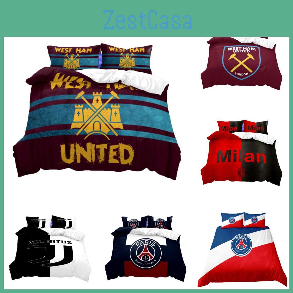 Luxury Soccer Club Digital Printed Champions League Bedding Set Fits 1.0m 1.35m 1.5m 1.8m Beds