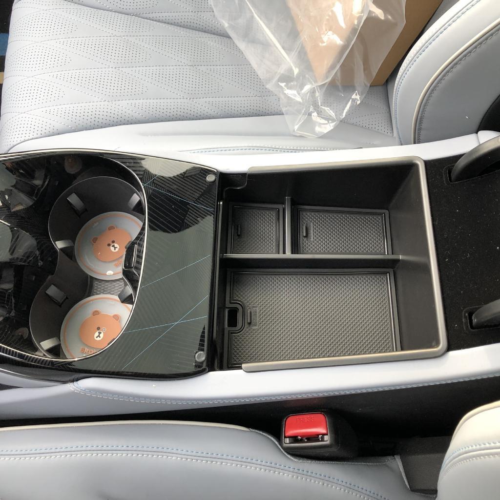 Für BYD Seal 2024 Autokonsole Armlehne Aufbewahrung 3 Fächer Center Console Storage Box Fachhalter Armlehne Organizer Für Byd