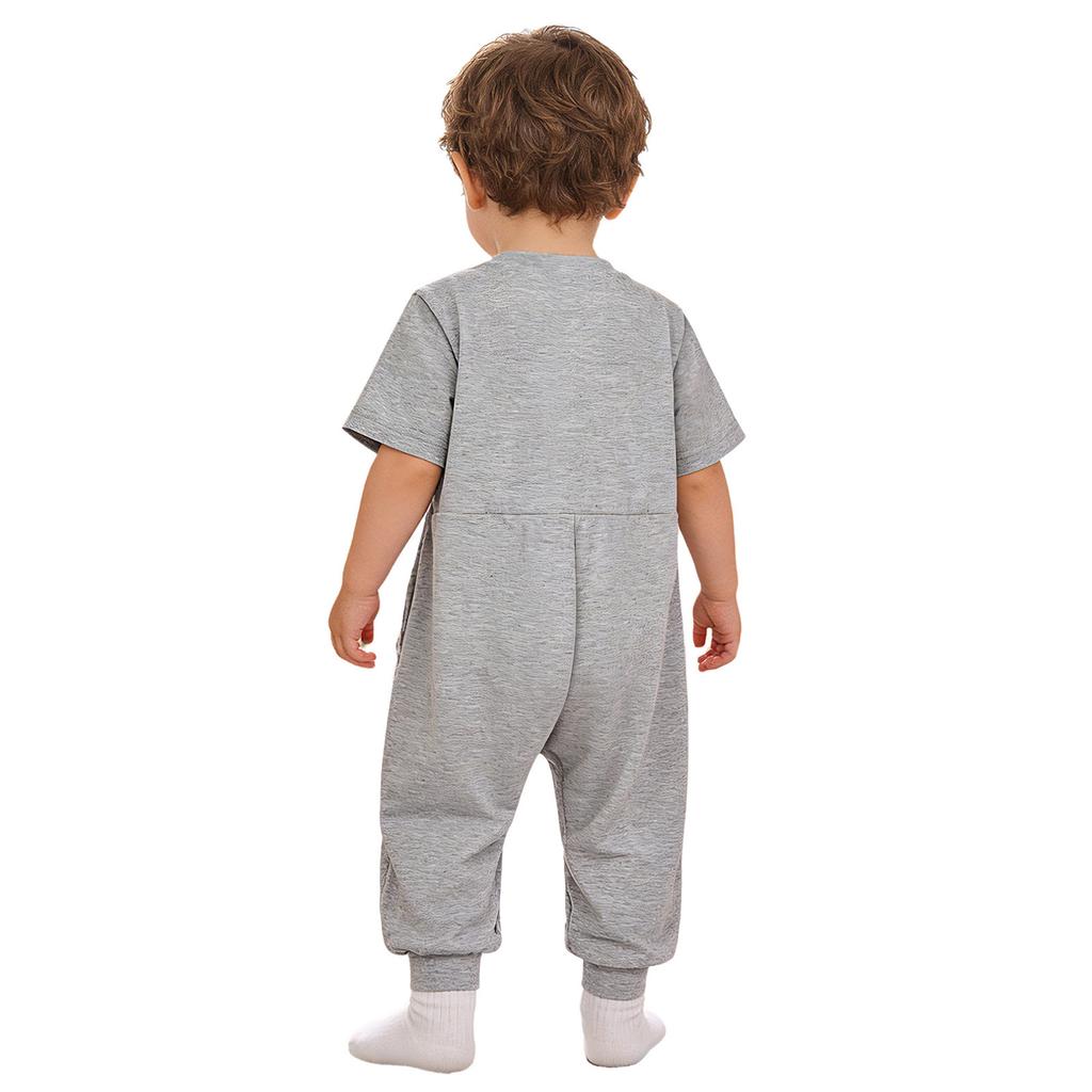 Kleinkind Baby Anpassbarer Strampler Kurzarm Reißverschluss Schrittröhre Zugang zum Füttern für Jungen Mädchen Kleidung für besondere Bedürfnisse