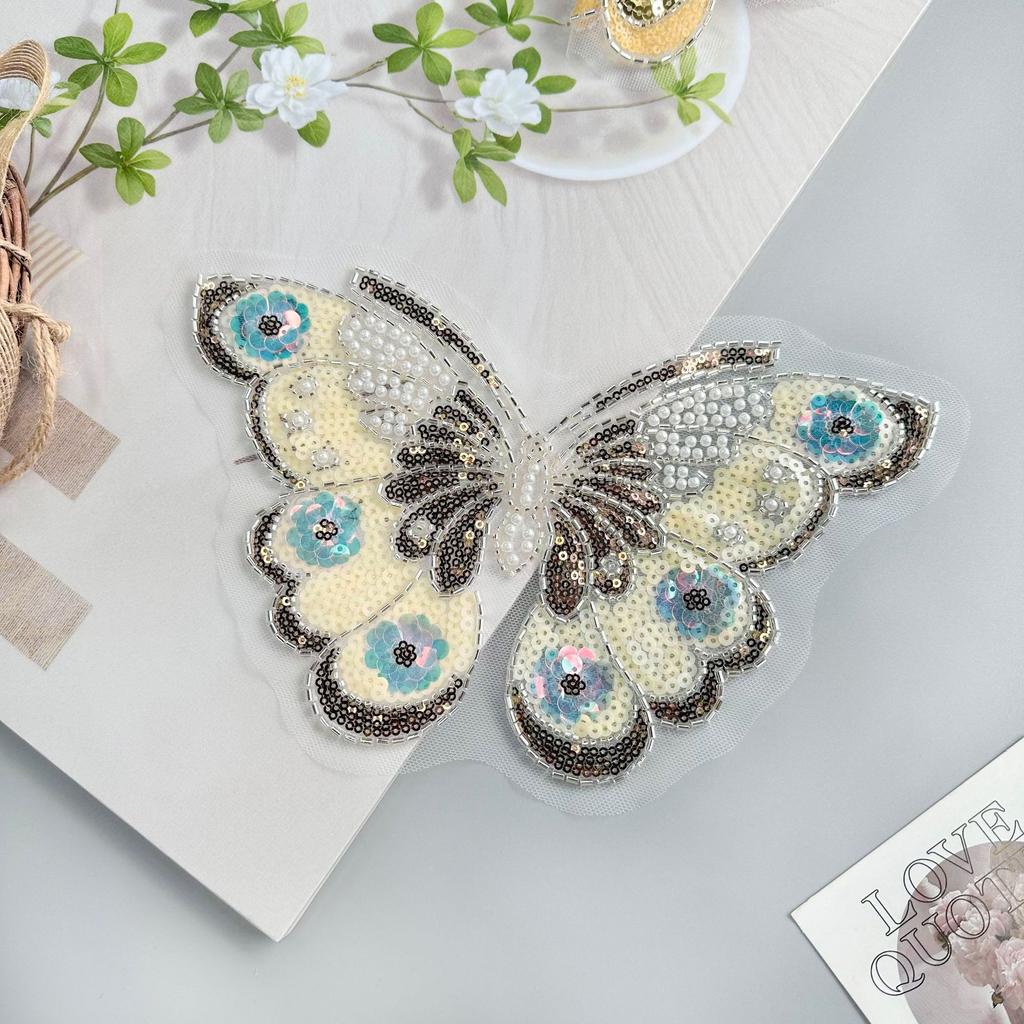 Colored Butterfly Shiny Sequins Mesh Beads Decorative Clothing Luggage Dress Top Accessories Cloth Stickers Accessories