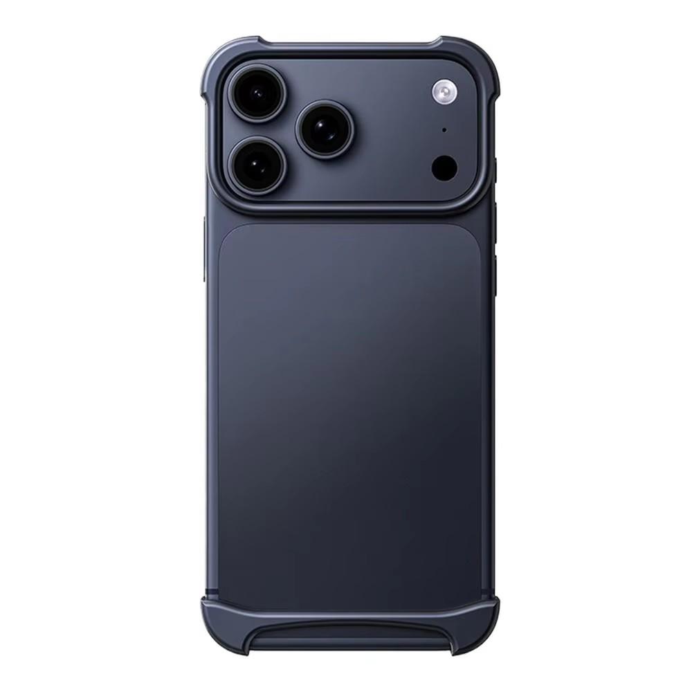 

Luxury Orange Shield Matte Frameless Phone Case For iPhone 17 Pro Max 17 Pro Metal Buttons Skin Feel Shockproof Cover For iPhone 17ProMax