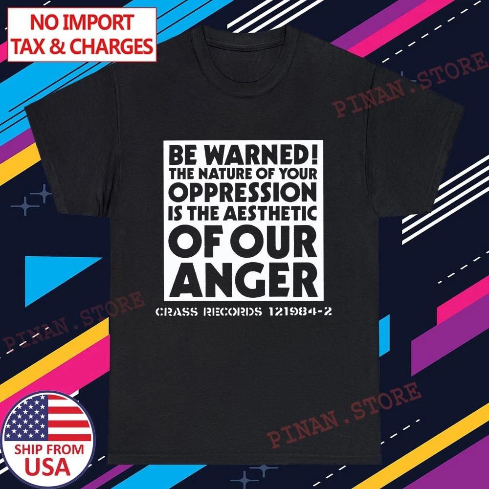 

Crass Be Warned Men s Black Size S-5XL 2XL
