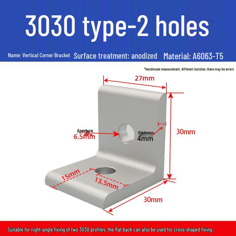 Ally 3030 Aluminum 90-Degree Right Angle Bracket