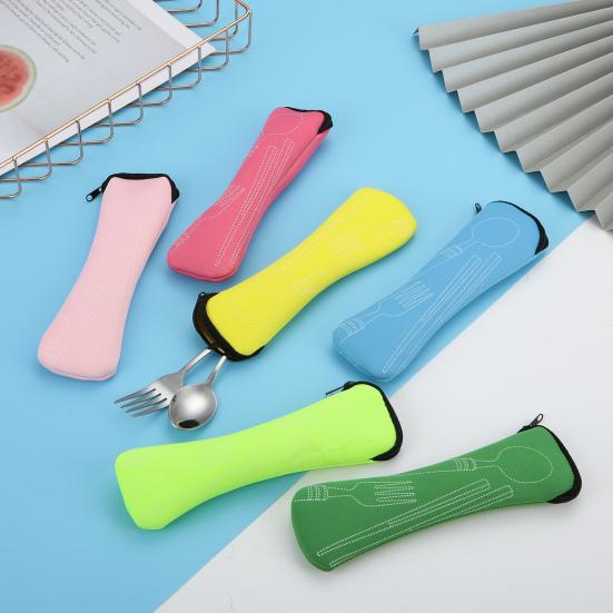 Taška na nádobí Přenosná látková taška na nádobí odolná proti opotřebení Pouzdro na uskladnění lžíce Vidlička