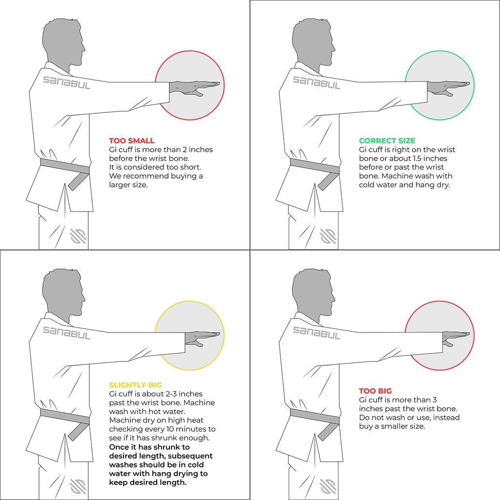 Sanabul Essentials BJJ Gi Please refer to the special size V.2 Ultralight, Shrink-Resistant (Blue A0) - guide.