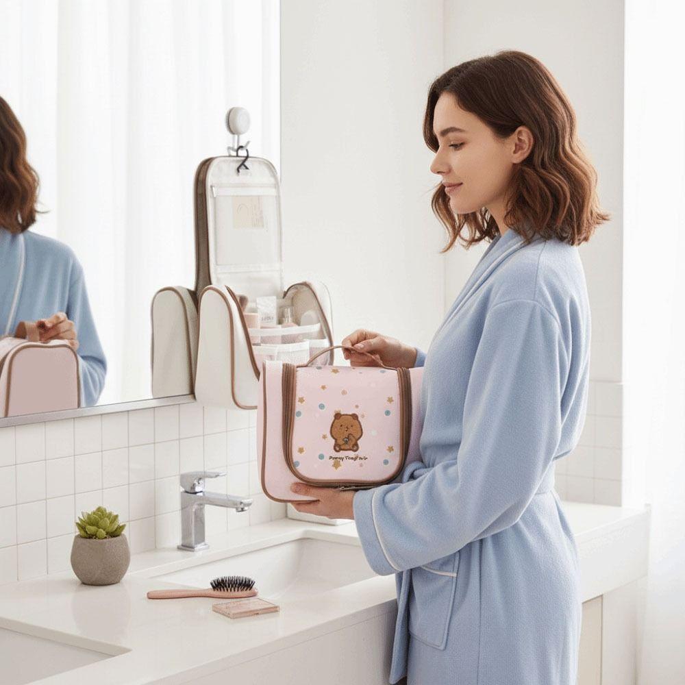 Large-capacity Hanging Makeup Bag With Hook Toiletry Pouch Cosmetic Organizer Cosmetic Storage