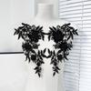 1pair Rhinestone Tube Beaded Sequin Embroidery Sewing Patch DIY White Flower Lace Bodice Applique Embroidered Flower Handmade