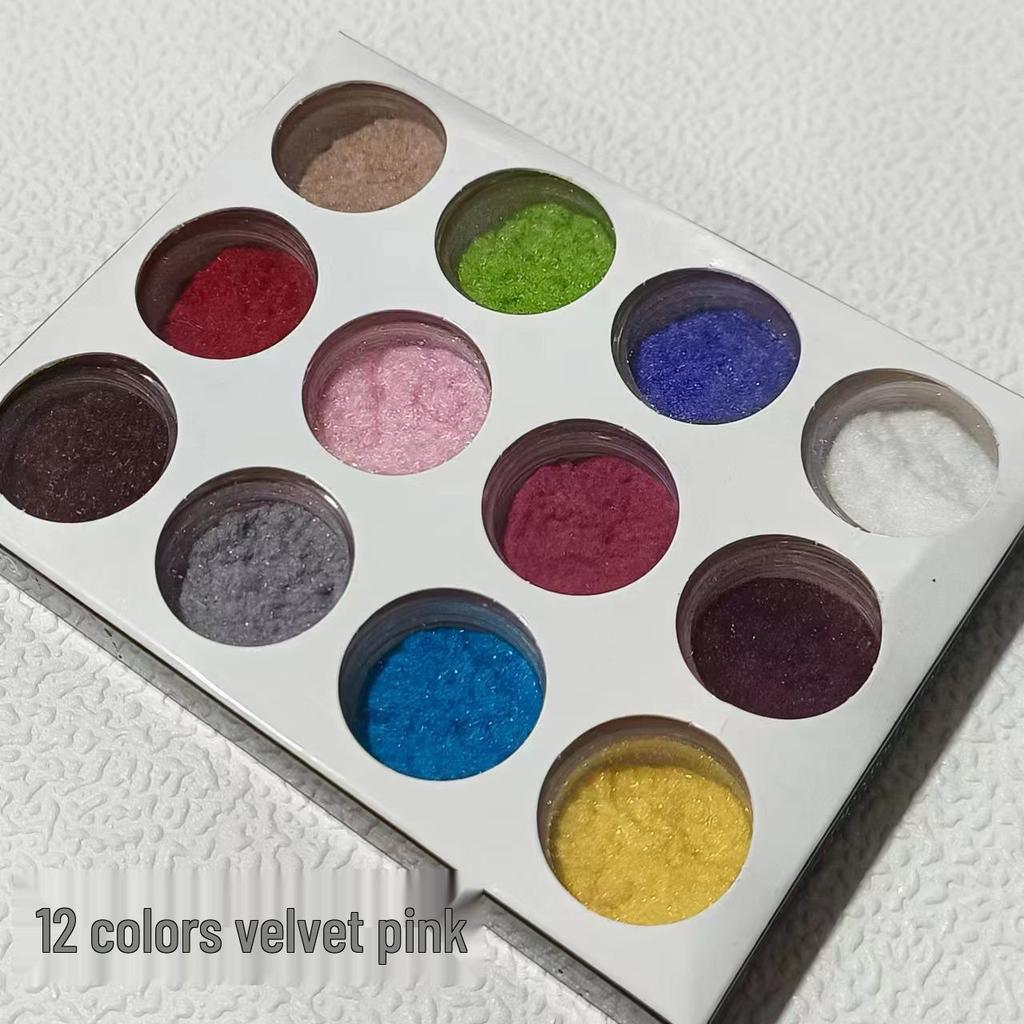 12-Color Crystal Nail Powder Glitter Set