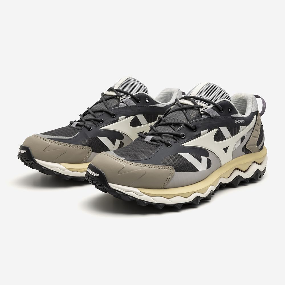 Mizuno Wave Mujin TL GTX Perfect for and Dark Gray X X Size 2E Gore-Tex Sneakers, Commuting, School, Lifestyle, Casual, Off-White Beige, 24.5 Cm,