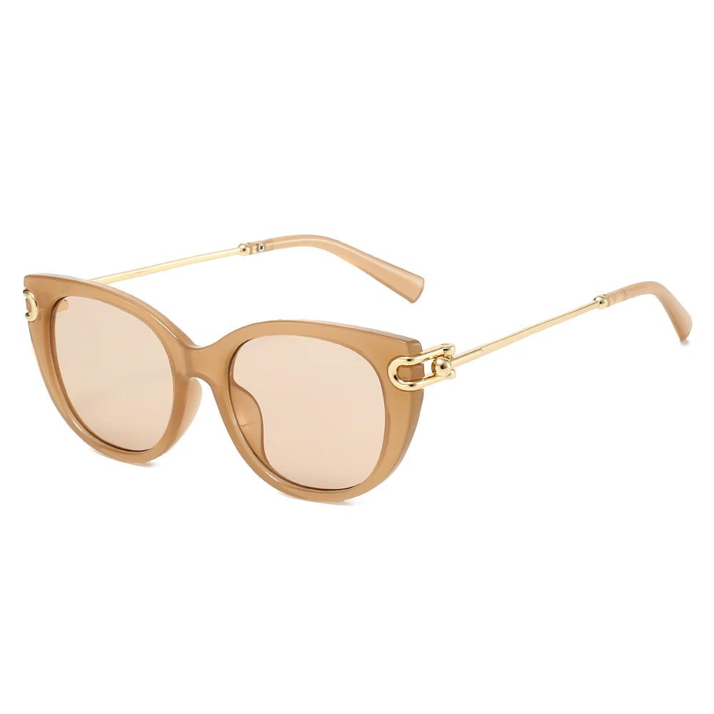 2026 New Two-Tone Sunglasses: Cat-Eye Silhouette, Silver Accents, Stylish Streetwear Piece – High-End Ins-Style Shades