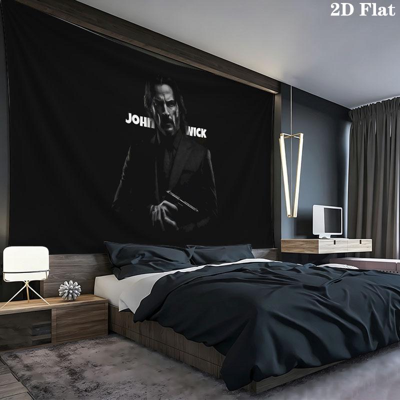 John Wick Art Wall Tapestry, Aesthetic Printed Fabric Blanket, Suitable for Bedroom, Living Room, and Home Decor.