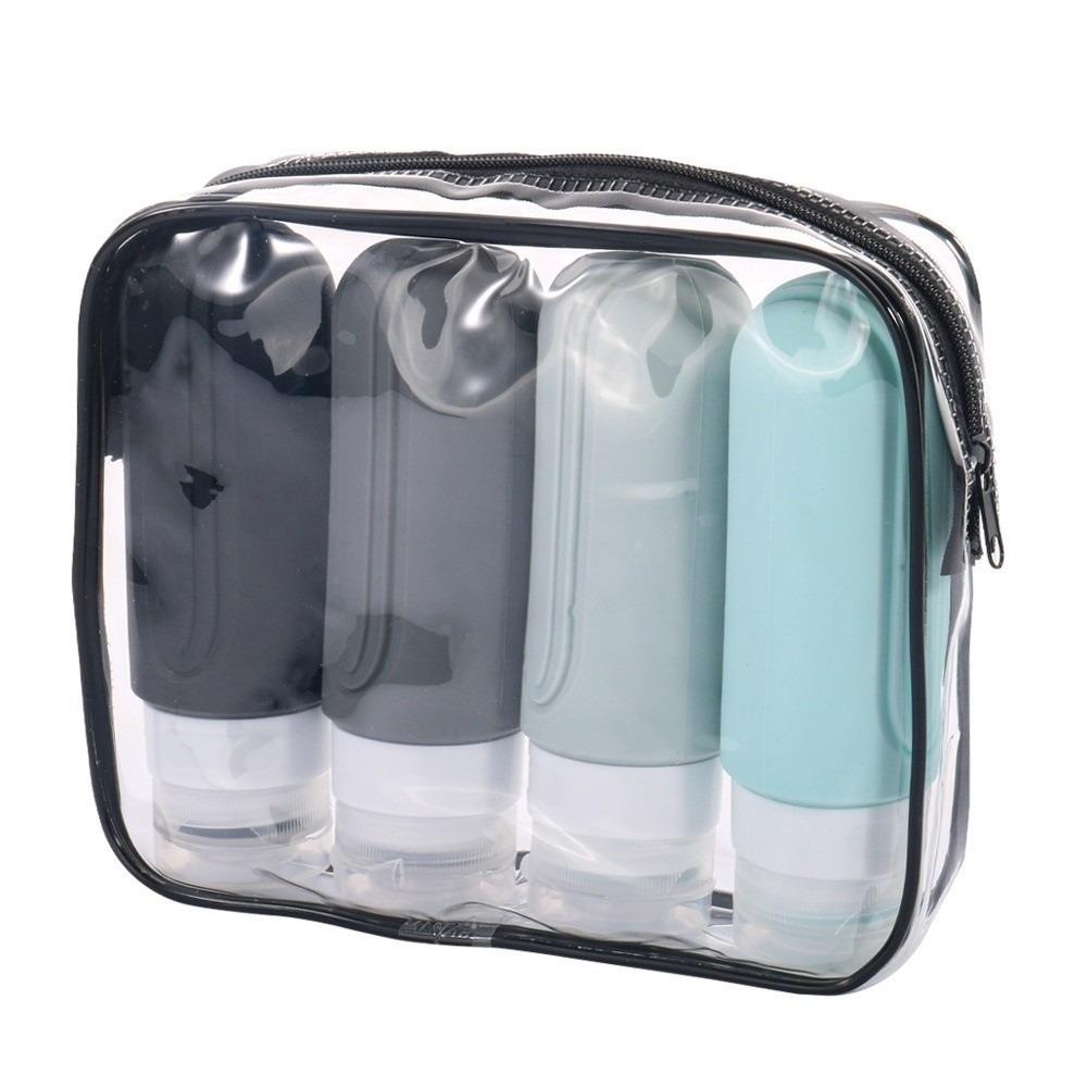 4pcs/set Empty Silicone Travel Dispenser Set 90ml Portable Lotion Container  Toiletries
