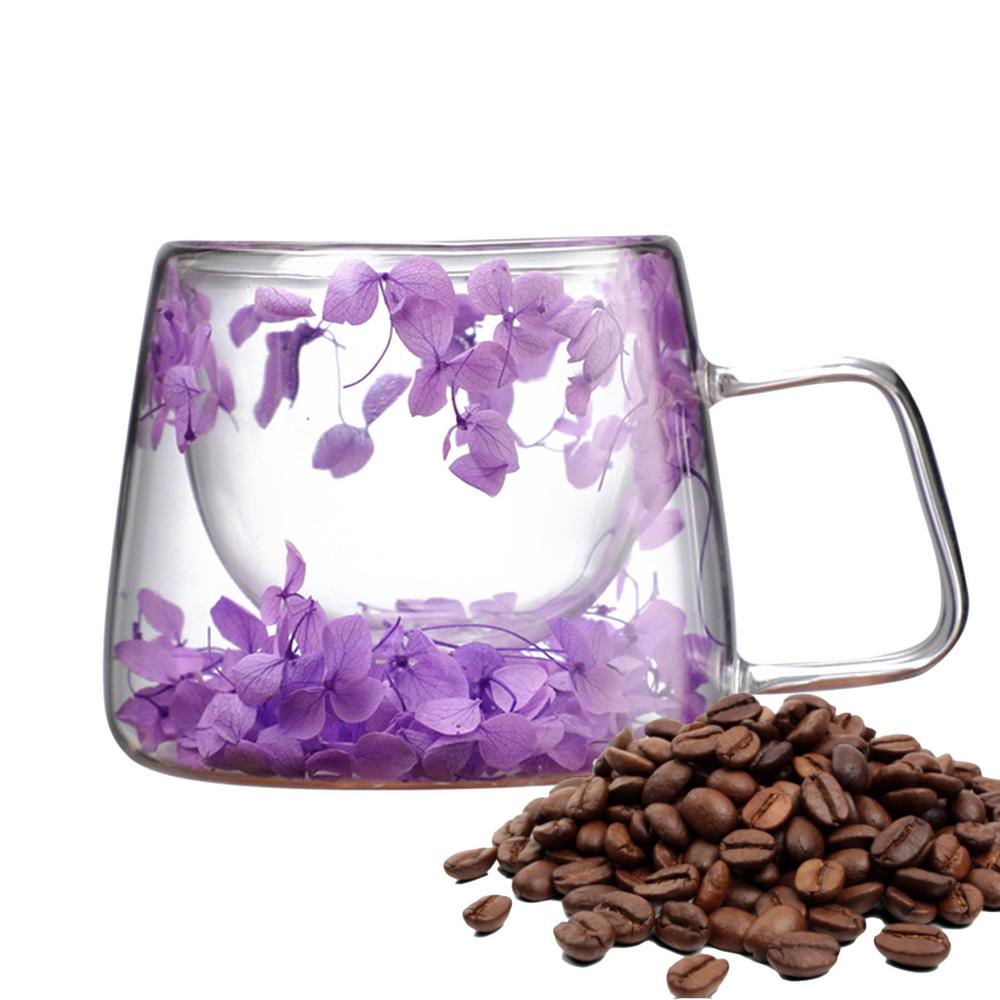 Flower Mugs 200ml Spring Coffee Mugs Flower Coffee Mug Cup Dry Flower Mug With Handle Creative Flower Mugs With Double Wall 200ml