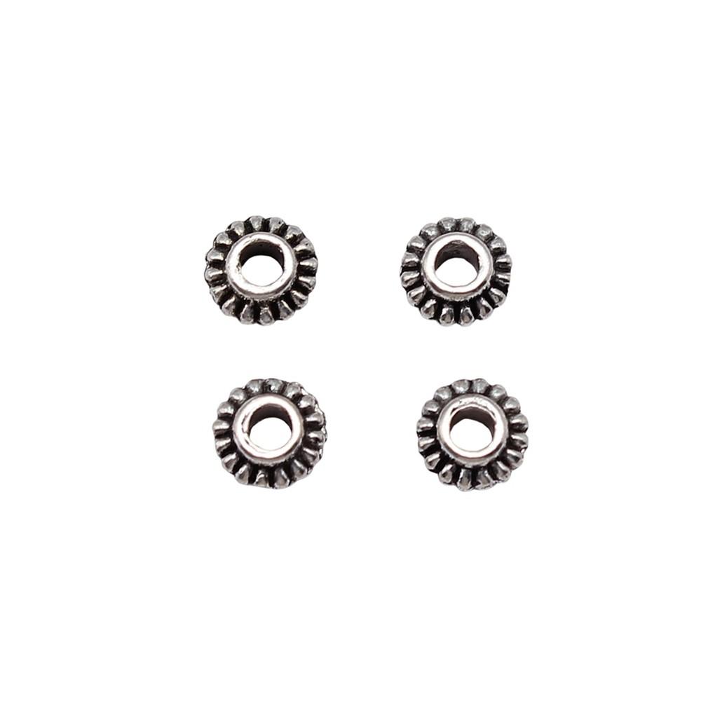 Multi Color Flower Edge Spacer Beads Metal Charms For Jewelry Making Accessories