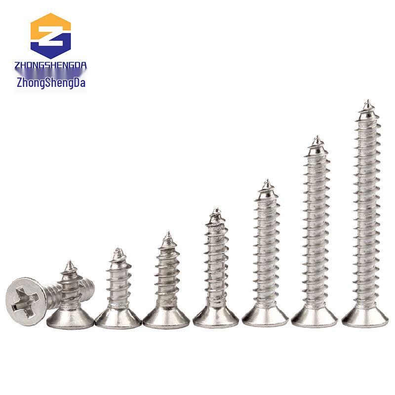 Iron Nickel Plated Phillips Flat Head Countersunk Self-Tapping Hardened Screw M1.2-M6
