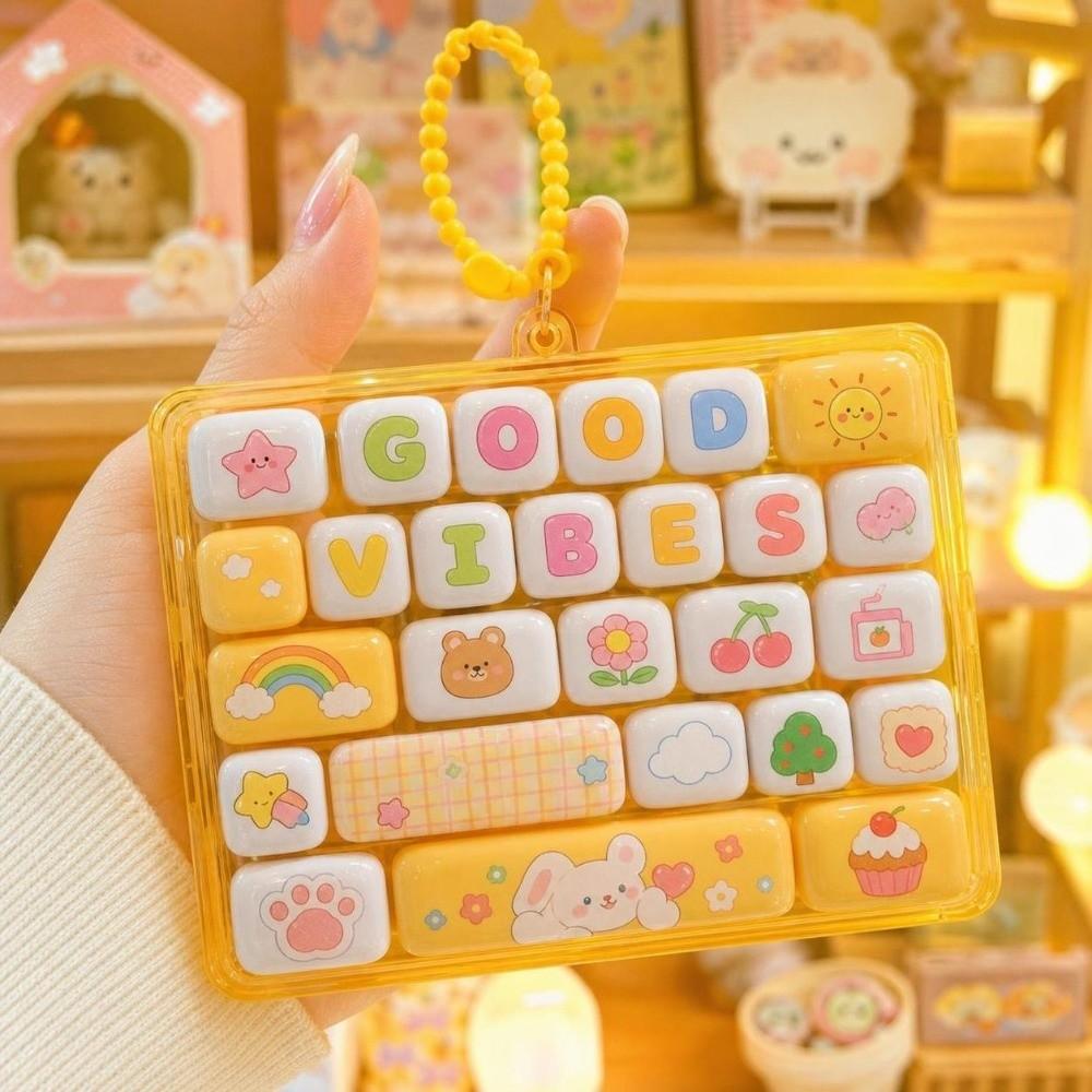 Cartoon Mechanical Keyboard Toy Hanging Keycap Clicker Toy Cute Bag Pendant  Bag Charm
