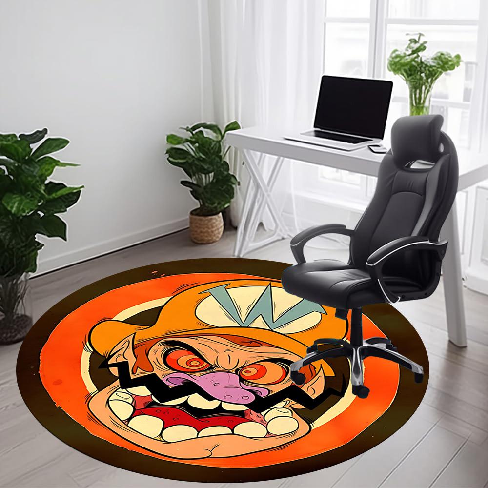 1PC Mario Circus Clown Office Round Area Rug, Indoor Mat Suitable For Office, Under Office Chairs Bedroom Living Room Home Decor, Room Deco110