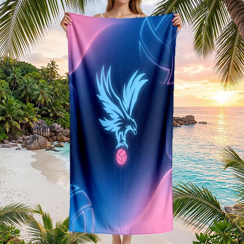 Crystal Palace Football Beach Towel Soft Microfiber Summer Towel Quick Dry Absorbent Towel for Beach Swimming Pool Travel