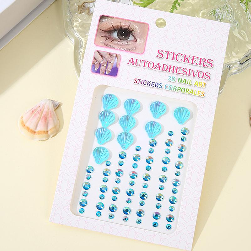 Colorful Butterfly Shell Face Decoration Diamond Sticker Nail Drill Gemstone Stickers Stage Eye Drill Stickers Pearl Sticke