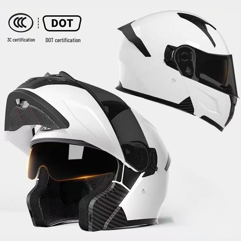 3C Certified Flip-up Motorcycle Helmet for All-Season Use, Unisex, and Universal Fit for Electric Vehicles.