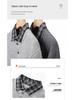 Men's Trendy Korean Style Plaid Knit Sweater with Shirt Collar - Warm, Loose Fit (Autumn/Winter)