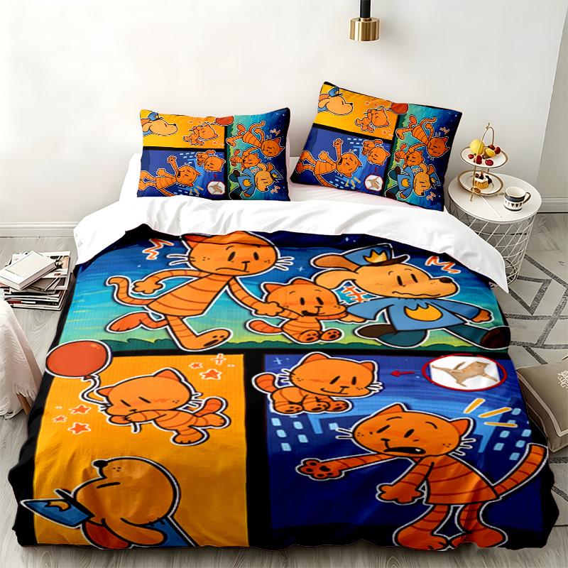 Dog Man 3pc set Perfect for bedroom use Comfortable bedding set includes a duvet cover and two pillowcases Ideal birthday or Christmas gift