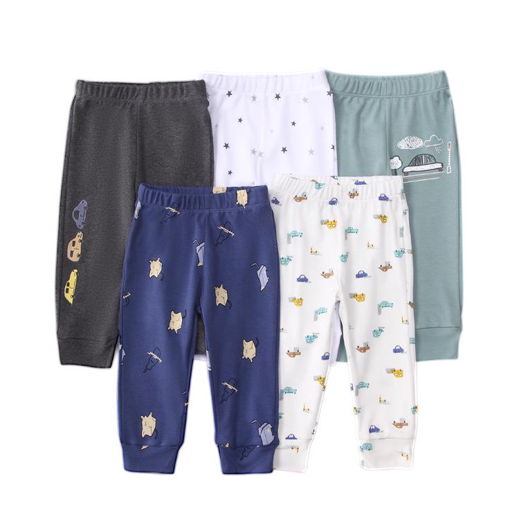Mamaspap Kids' Spring/Autumn Homewear: Mixed Color 5-Piece Infant Trousers Gift Box - Cross-Border Delivery
