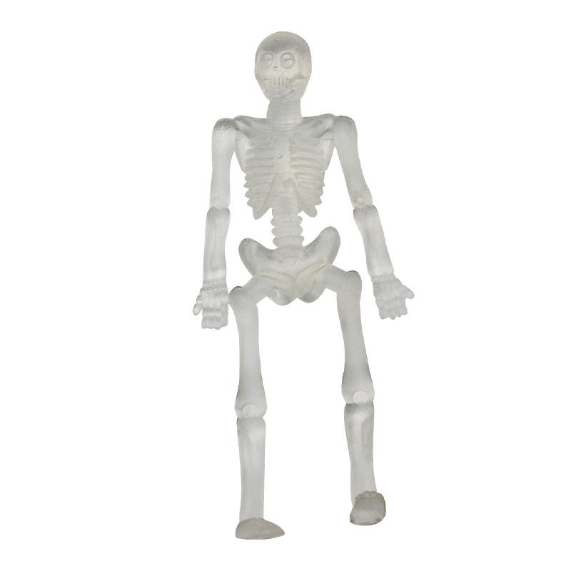 Tpr Soft Rubber Elastic Telescopic Little Zombie Skeleton Man Halloween Trick Funny Toy