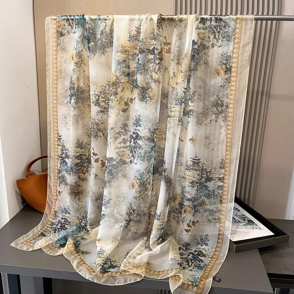 Damski szal wysokiej klasy, nowy, duży, modny, wszechstronny i stylowy szal wiosenno-letni, szal-krem przeciwsłoneczny dla mamy