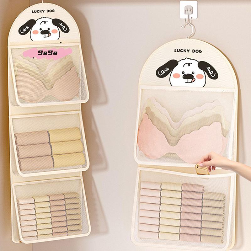 Mesh Storage Bag 1/2/3 Layer save Space Underwear Socks Organizer Breathable Wardrobe Closet with Clothes Hanger forOrganization