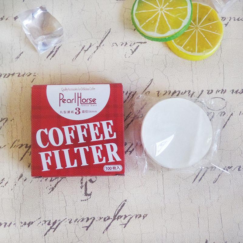 100Pcs Round Coffee Filter Paper Moka Pot Coffee Maker Filter Tools No.3 /No.6