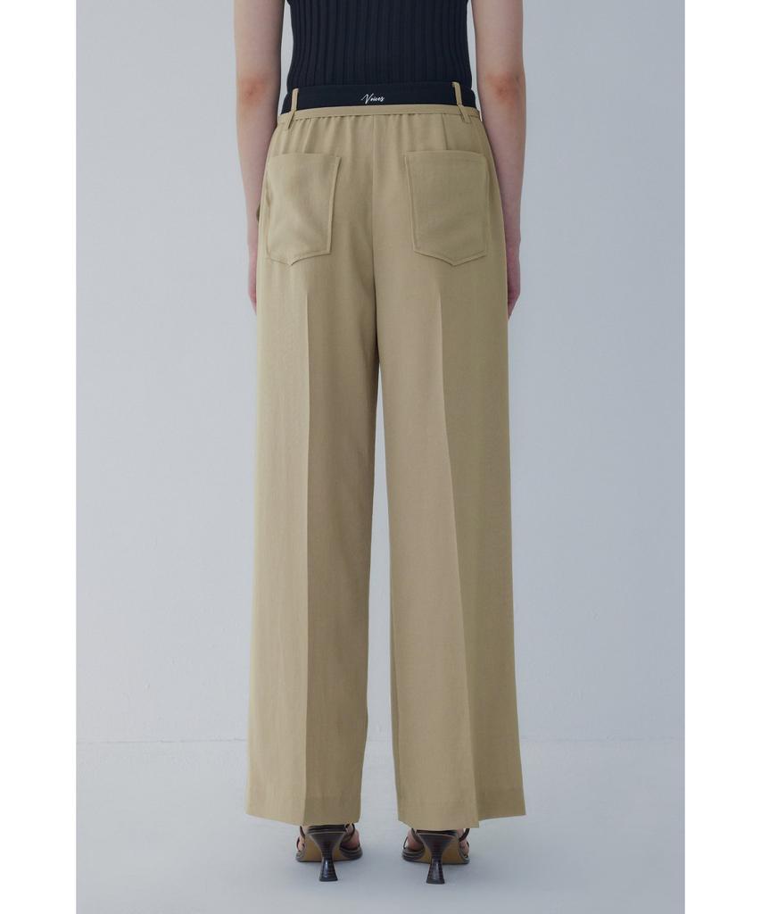 Bobeu Belted One-Tuck Wide Pants_Khaki 7156230006