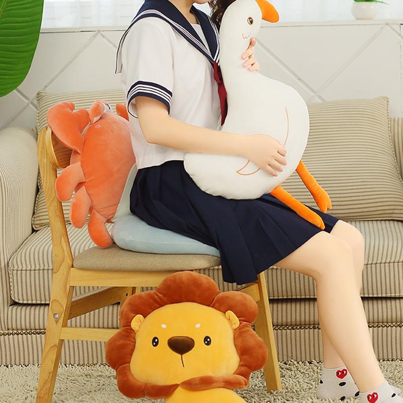 Adorable Whale Goose Crab Lion Plush Toys Stuffed Animals Doll Soft Sofa Pillow Cushion Baby Kids Children Girls Birthday Gifts