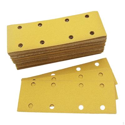 100 Pieces 8 Hole Hook and Loop Sandpaper Anti Blocking 198x70mm Dustless