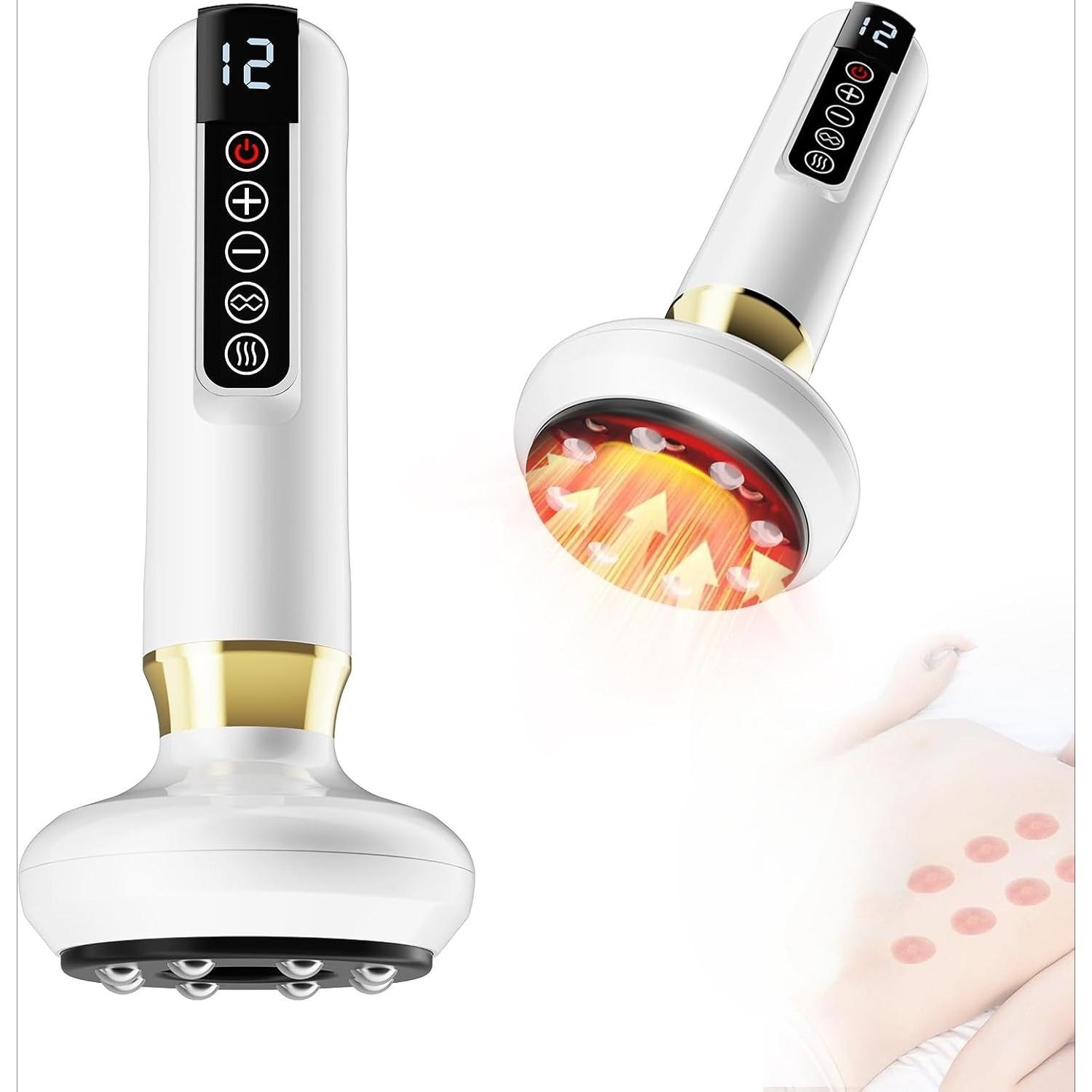 Handheld Cellulite Massager - 3 in 1 Vacuum Cupping Set, 12 Suction Modes, One-Touch Pressure Release, Vacuum Massager белый