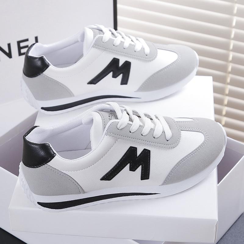 New Round Head Deep Mouth Sneakers Light Versatile Breathable Cross Lace Casual Sports White Shoes Comfort Shoes Tennis Sneaker