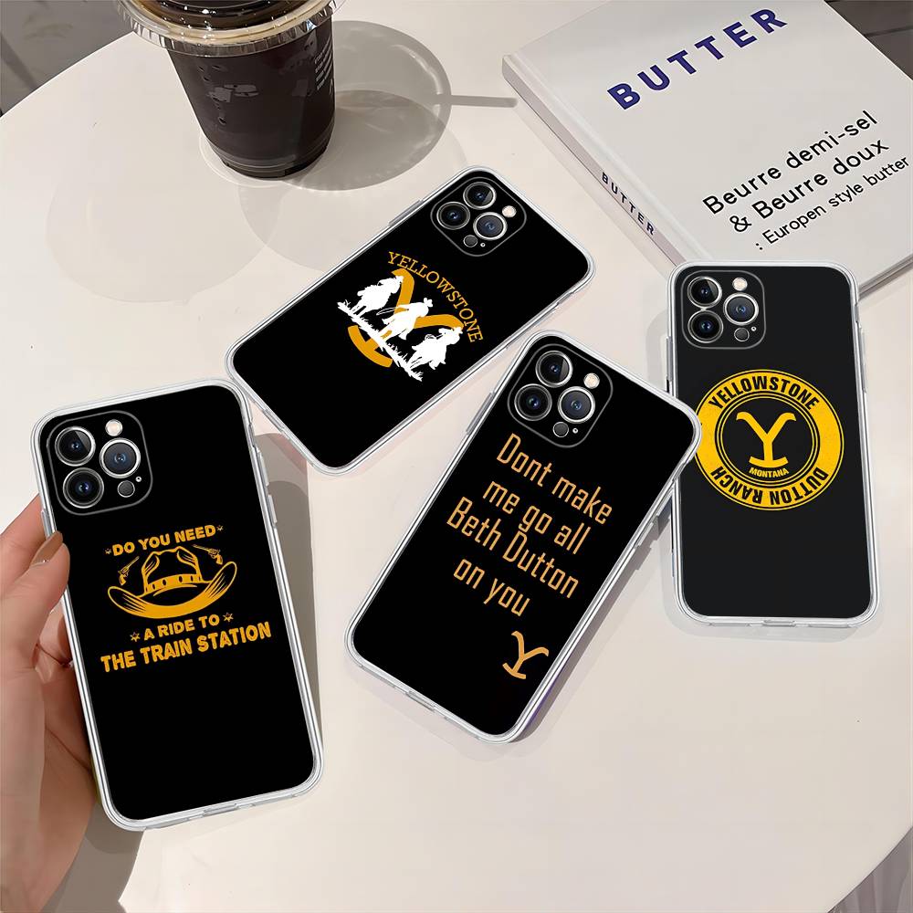 Tv Y-yellowstoneS Logo For IPhone 17 16 15 14 13 12 11 Pro Max Plus Mini Funda For Transparent Cover