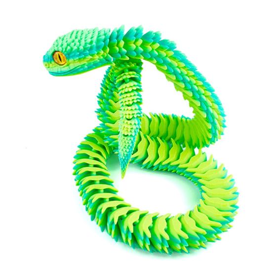 3D Printed Snake Figurine Movable Joints Snake Figure Articulated Animal Model Toy Home Office Bookshelf Desktop Decoration Ornament