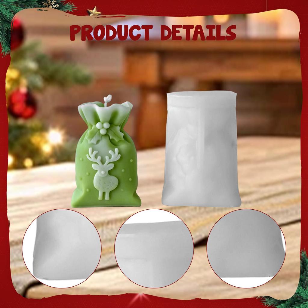 3D Christmas Candle Model Candle Making Model Christmas Ornament for Aroma Candles Silicone Xmas for Desktop Valentine's Day