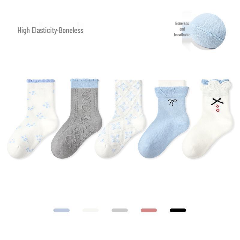 2025 Autumn/Winter Kids' Color Block Dog Socks - Cotton, Odor-Resistant, Versatile Sports Socks for Boys