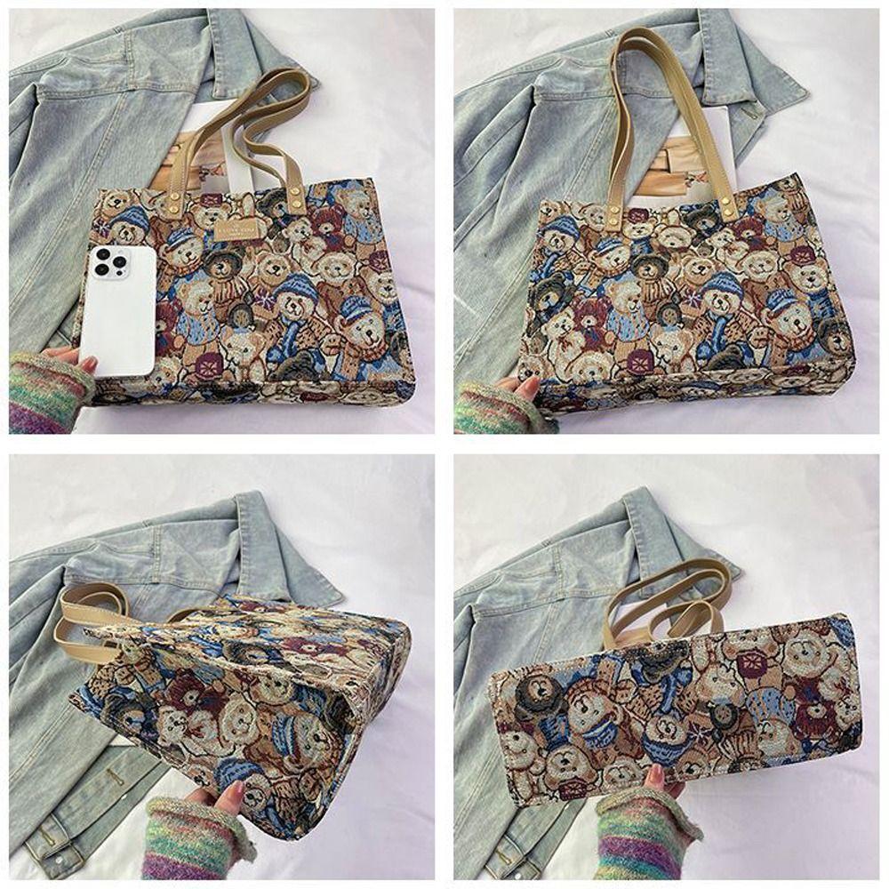 Lässige Umhängetasche Cartoon Bärenmuster Tragetasche Neue Handtasche
