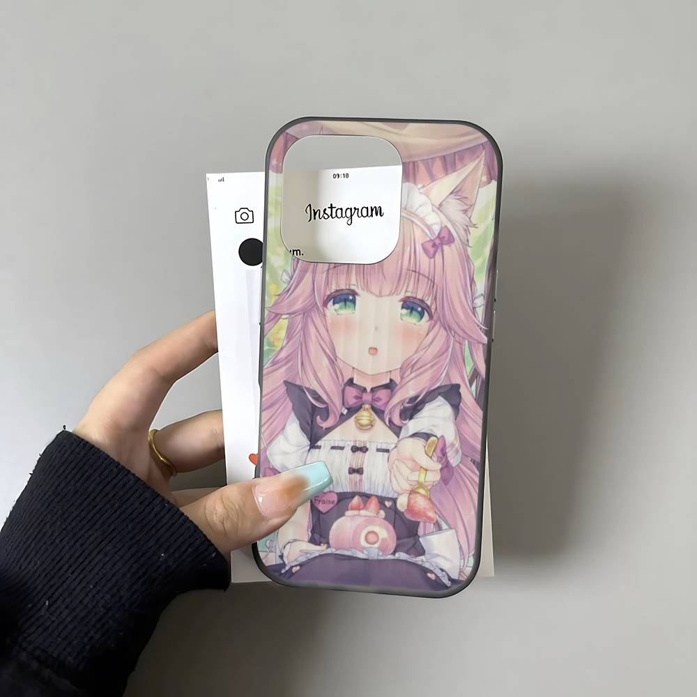 Chocola Nekopara For IPhone 16 15 14 13 12 11 17 Pro Max Plus Wave Corrugated Phone Case Anti Drop Cover